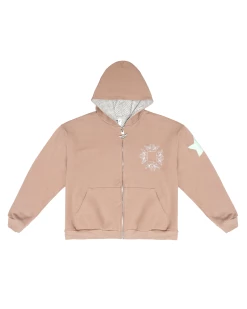 BOYS LIE X Taupe Don't Say It Darling Zip-Up Boyfriend Hoodie -Boys Lie Sales Store 407A2424