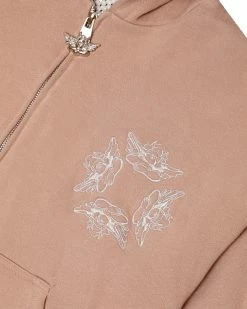 BOYS LIE X Taupe Don't Say It Darling Zip-Up Boyfriend Hoodie -Boys Lie Sales Store 407A2425