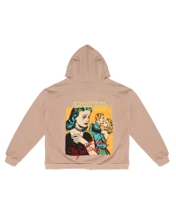 BOYS LIE X Taupe Don't Say It Darling Zip-Up Boyfriend Hoodie -Boys Lie Sales Store 407A2428