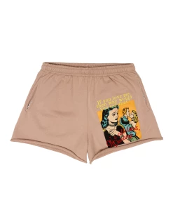 BOYS LIE X Taupe Don't Say It Darling Frankie Shorts -Boys Lie Sales Store 407A2431