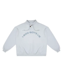 BOYS LIE X Blue 1-800 Reunion Henley Crewneck -Boys Lie Sales Store 407A2464