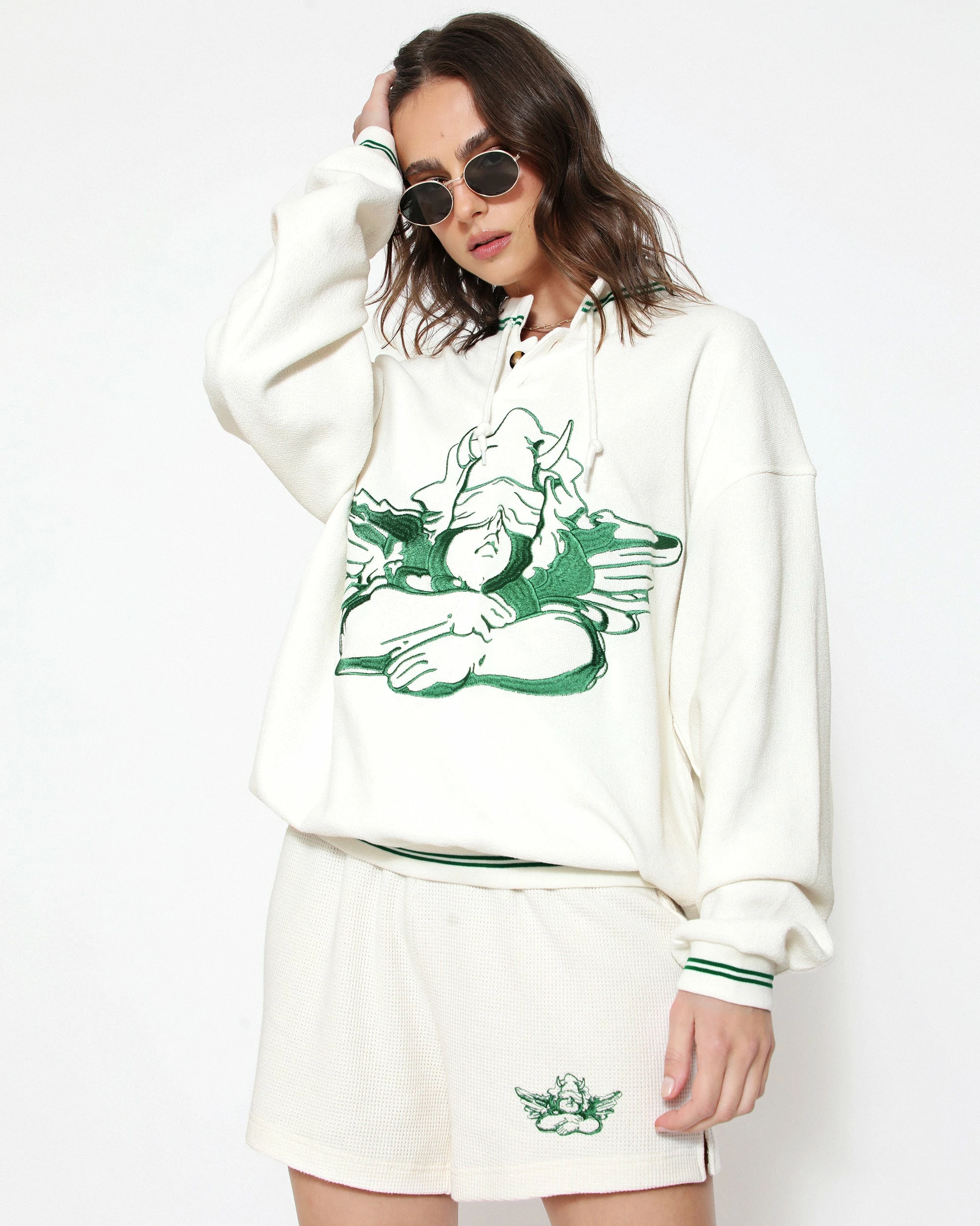 BOYS LIE X Cherub University Henley Crewneck 3 BOYS LIE X Cherub University Henley Crewneck