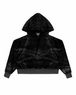 BOYS LIE X Black Velour Cropped Hoodie -Boys Lie Sales Store 4O7A1774rxsccopy