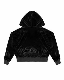 BOYS LIE X Black Velour Cropped Hoodie -Boys Lie Sales Store 4O7A1780rxsccopy