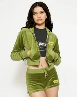 BOYS LIE X Olive Velour Shorts -Boys Lie Sales Store 4O7A1784r