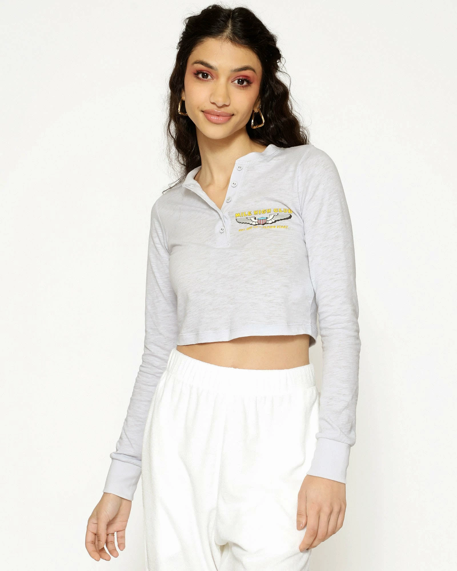 BOYS LIE X Spread Your Wings Crop Henley 3 BOYS LIE X Spread Your Wings Crop Henley