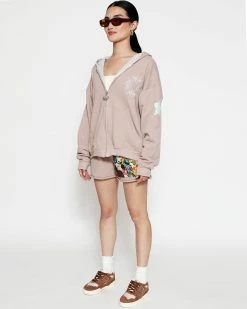 BOYS LIE X Taupe Don't Say It Darling Zip-Up Boyfriend Hoodie -Boys Lie Sales Store 4O7A2912