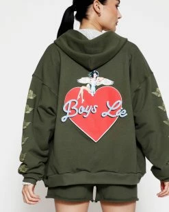 BOYS LIE X On The Edge Zip-Up Boyfriend Hoodie