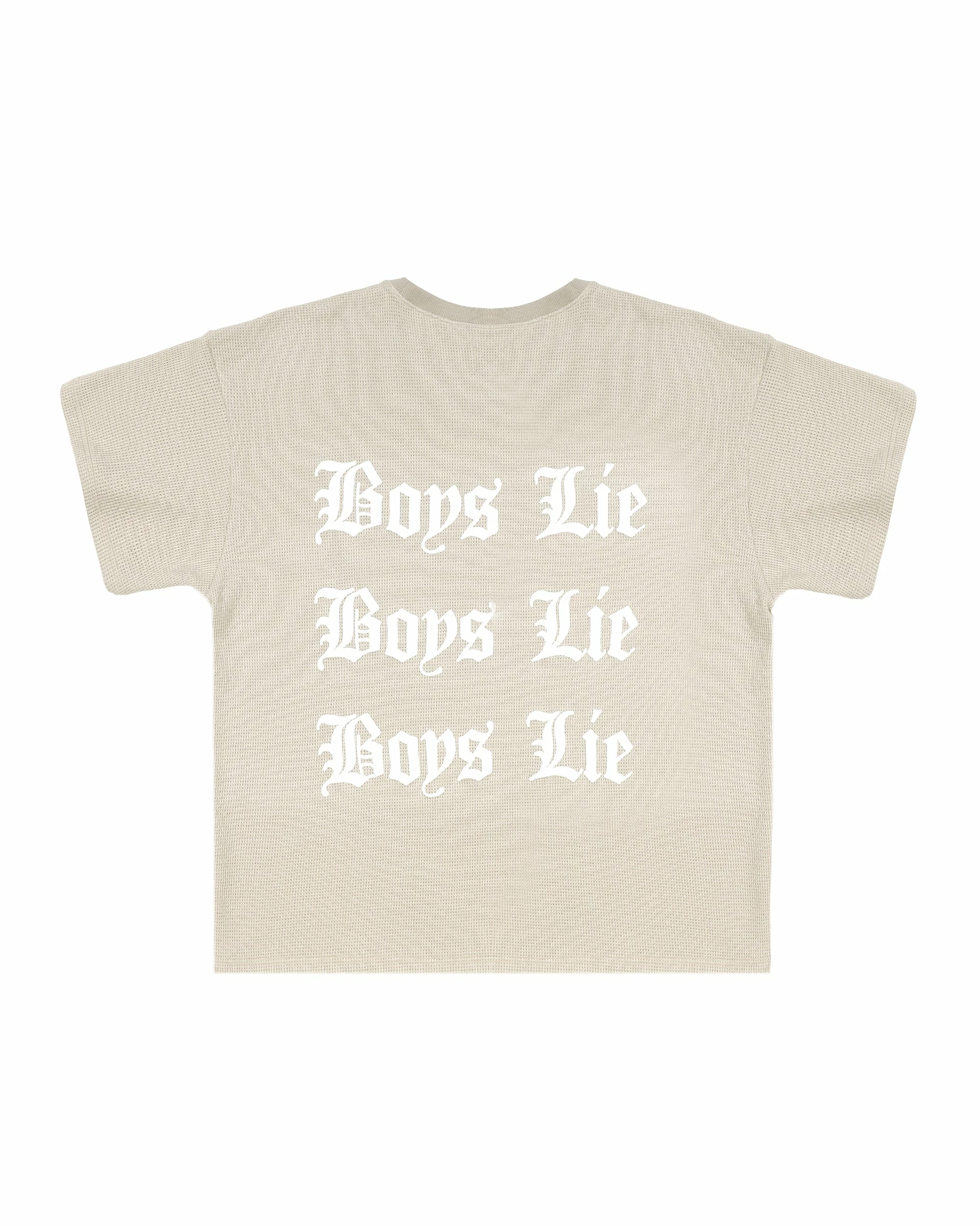 BOYS LIE X Tan Straight Flush Boyfriend Thermal Tee 9 BOYS LIE X Tan Straight Flush Boyfriend Thermal Tee - Image 7