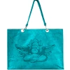 BOYS LIE X Turquoise Velour Tote