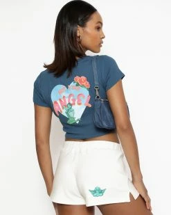 BOYS LIE X Sorry Siren Cream Ribbed Shorts -Boys Lie Sales Store 4O7A8047bcopy