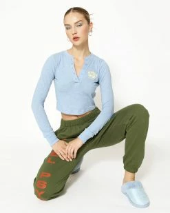 BOYS LIE X Misty Blue Crop Henley