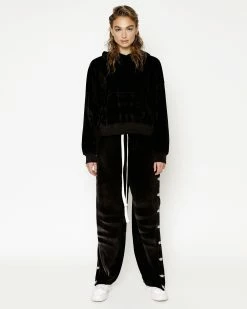 BOYS LIE X Black Velour Cropped Hoodie -Boys Lie Sales Store 4O7A9368xscopy