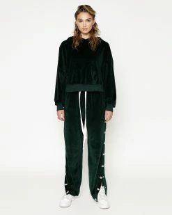 BOYS LIE X Green Velour Cropped Hoodie -Boys Lie Sales Store 4O7A9419rcopy