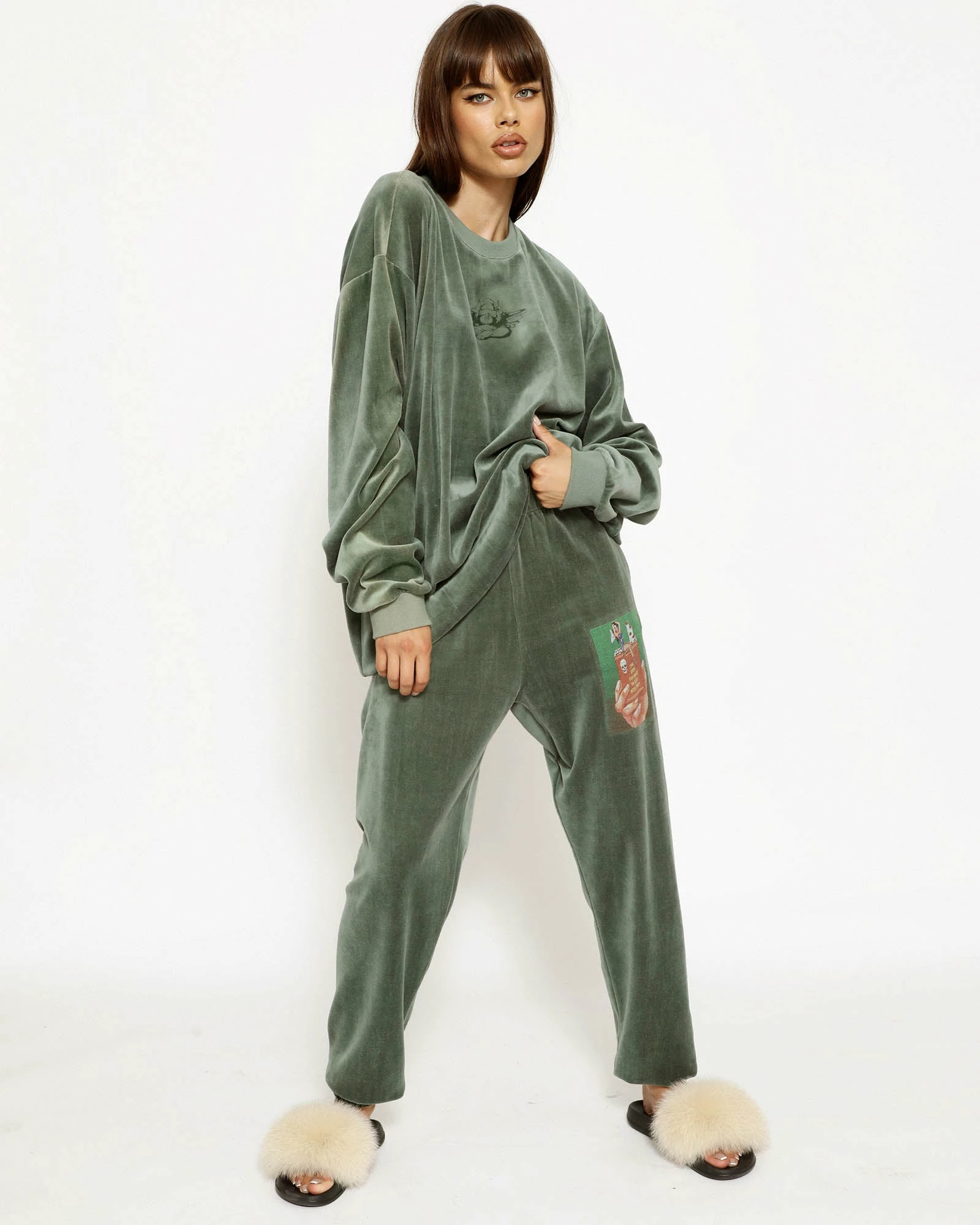 BOYS LIE X Twin Flame Velour Crewneck 5 BOYS LIE X Twin Flame Velour Crewneck - Image 3