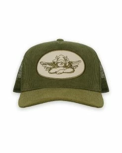 BOYS LIE X Olive Corduroy Trucker Hat