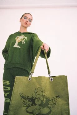 BOYS LIE X Olive Velour Tote -Boys Lie Sales Store aime076 161copy