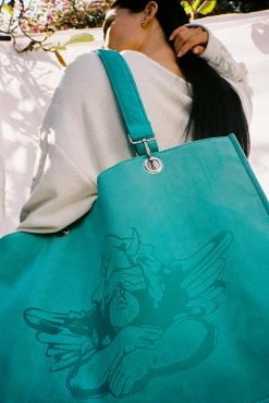 BOYS LIE X Turquoise Velour Tote -Boys Lie Sales Store aime076 299copy
