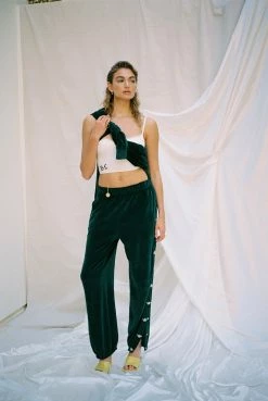 BOYS LIE X Green Oh Snap Velour Pants -Boys Lie Sales Store aimee541009007 66 copy