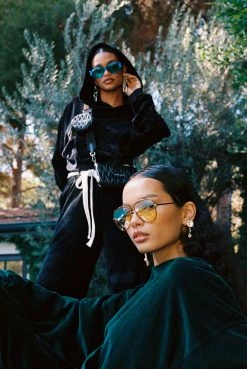 BOYS LIE X Green Velour Cropped Hoodie -Boys Lie Sales Store aimee750008246 251 copy